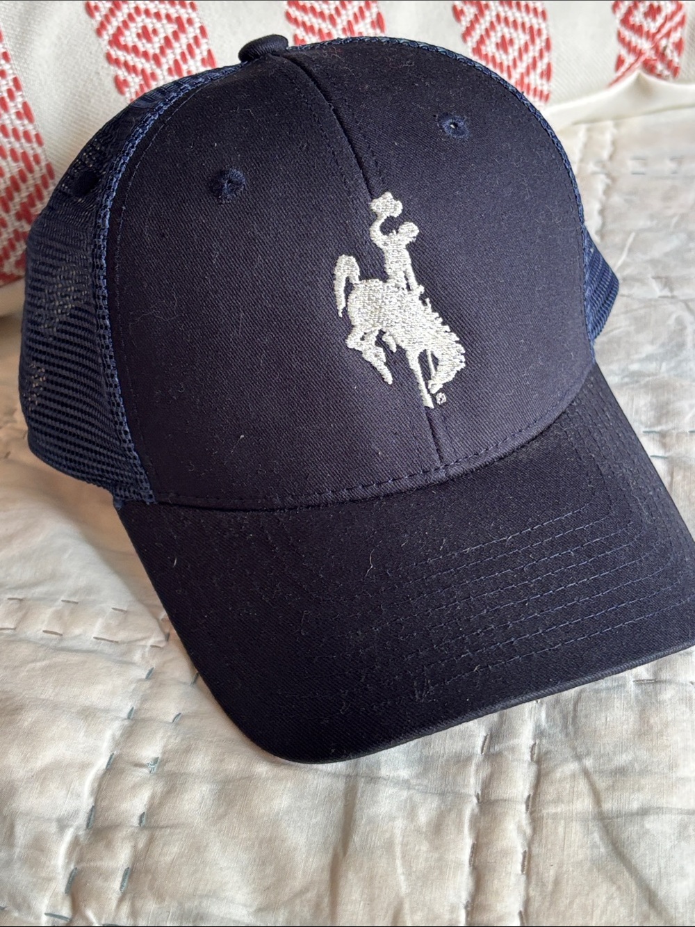 Jackson Hole Zephyr navy blue & white mesh trucker cap
